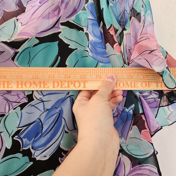 Pat Richards By Michael Maielleo Dress Size S Pastel Floral Flowy Whimsy Vtg USA - Picture 8 of 10